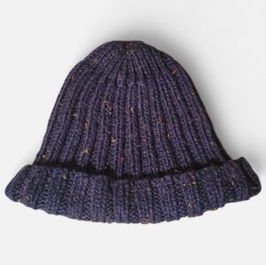 Cozy Navy Blue Hand Knit Beanie